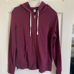 Old Navy burgundy zip-up hoodie in size Medium